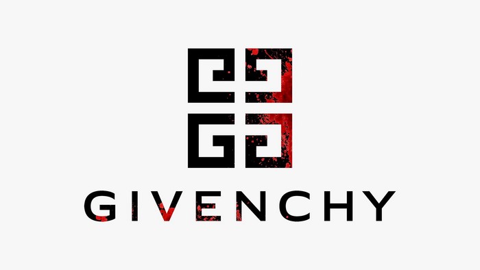 Givenchy logo with blood splatter