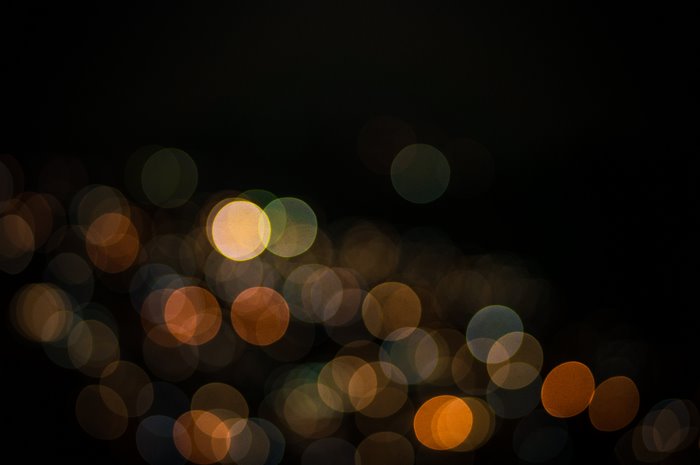 Bokeh lights on a dark background