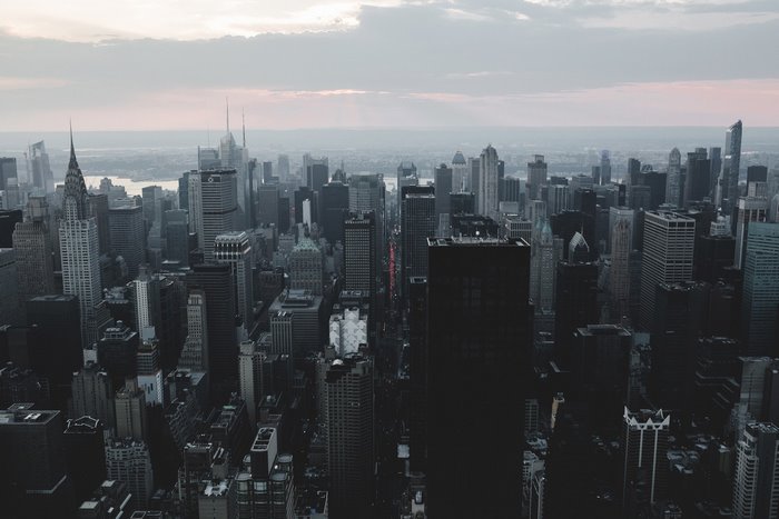Manhattan New York City Skyline at Dusk