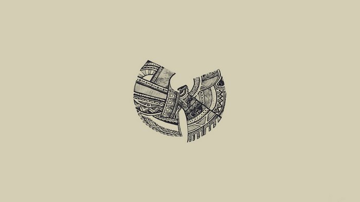 Wu-Tang Clan logo with tribal patterns