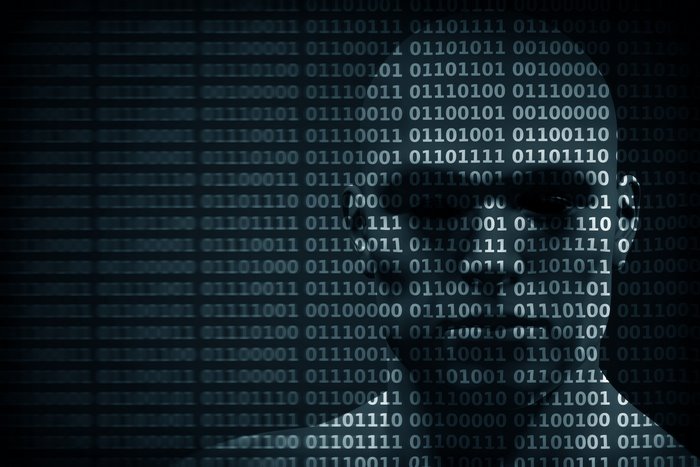 Face made of binary code