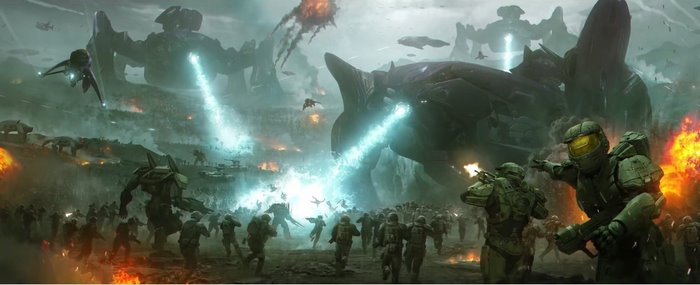 Spartans in a battle from Halo Wars 2