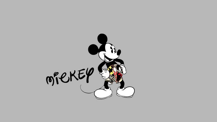 Mickey Mouse with "Mickey" text