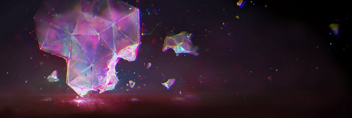 Abstract geometric crystal shards in space