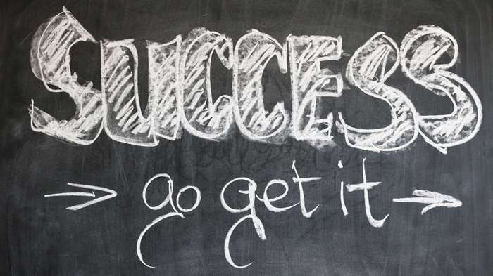 Success go get it written on a blackboard