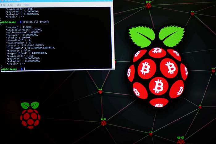 Raspberry Pi with Bitcoin full node information