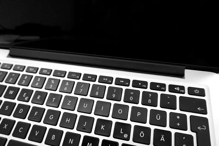 Close-up of a MacBook Pro keyboard