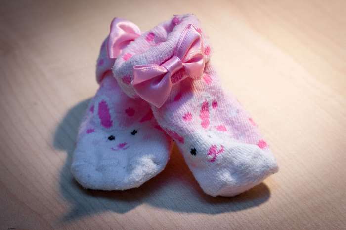 Cute baby socks with pink bows