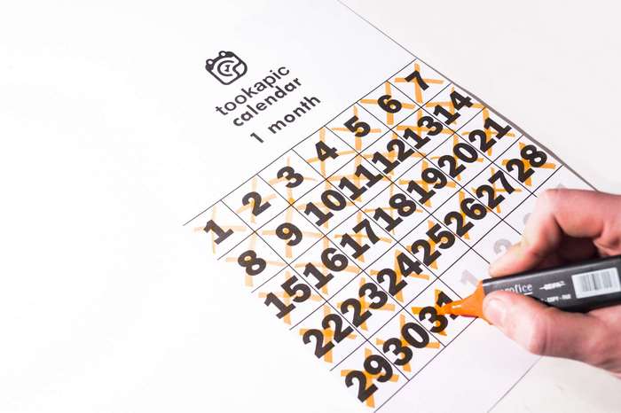 Calendar with marked dates