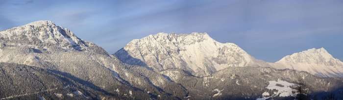 Snowy Dachstein Mountain Range Panorama
