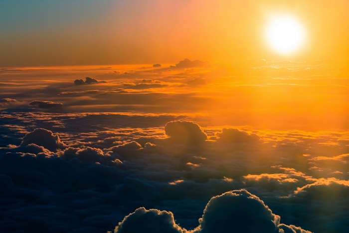 Sunset over clouds 4K