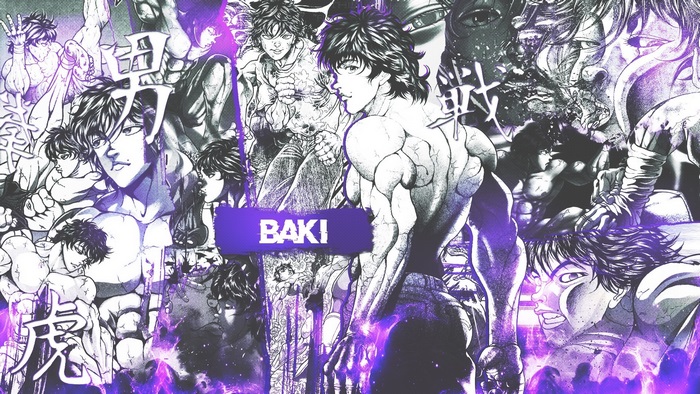 Dynamic Collage of Baki Characters in Intense Poses