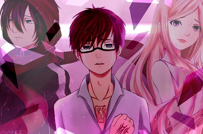 Anime characters crying and looking sad