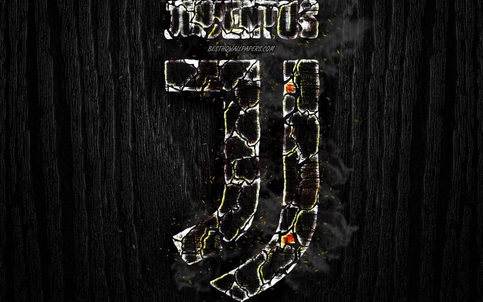 Juventus F.C. Logo on Dark Wood Background