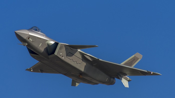 Chengdu J-20 Jet Fighter Aircraft in Flight