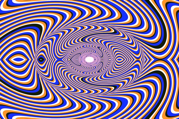 Psychedelic tunnel with optical illusion