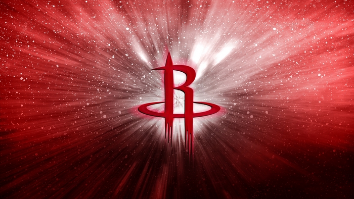 Houston Rockets Logo on Red Burst Background