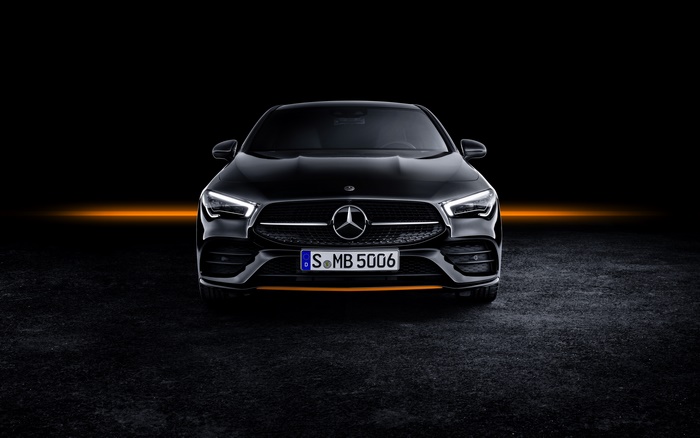 Black Mercedes-Benz CLA-Class with Orange Accent