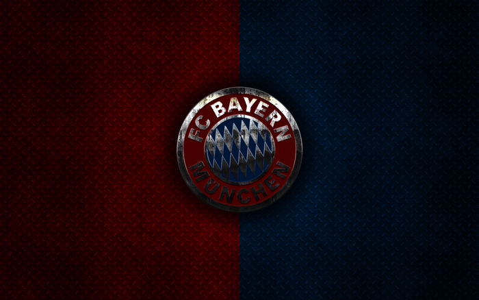 FC Bayern Munich Logo on Red and Blue Background