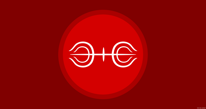 Naruto symbol on red background