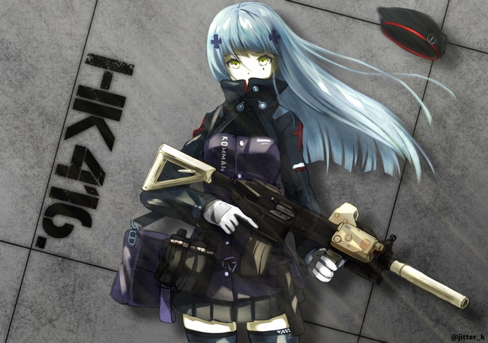 HK416 from Girls Frontline holding a rifle