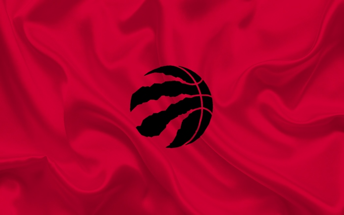 Toronto Raptors logo on red fabric