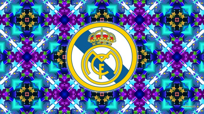 Real Madrid C.F. Logo on Star Pattern