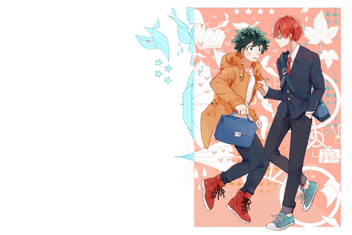 Izuku Midoriya and Shouto Todoroki from My Hero Academia
