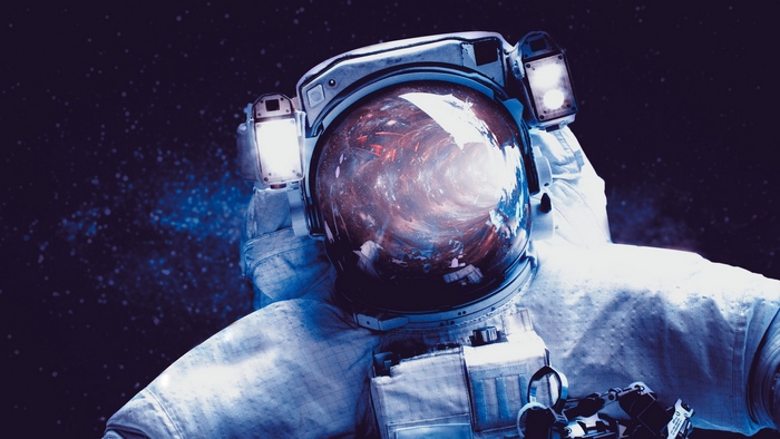 Astronaut in deep space
