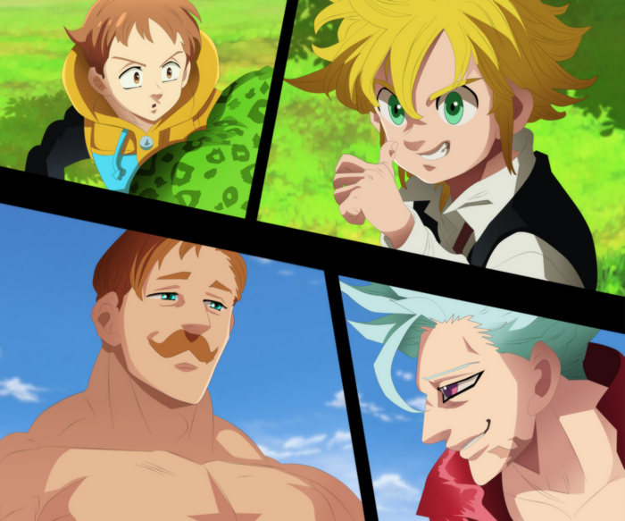 King, Meliodas, Escanor, Ban from The Seven Deadly Sins