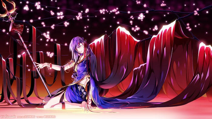 Parvati from Fate/Grand Order with a staff