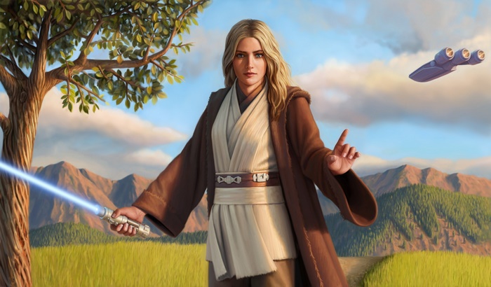 Woman with Lightsaber from Star Wars