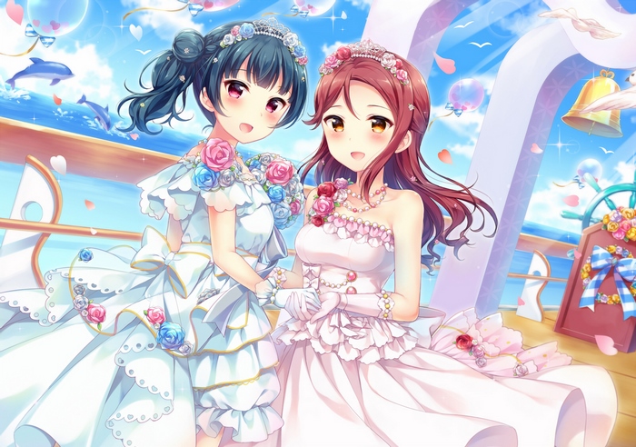 Yoshiko Tsushima and Riko Sakurauchi from Love Live! Sunshine!!