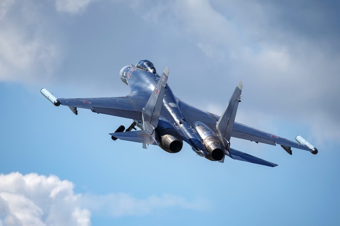 Sukhoi Su-35 jet fighter in flight