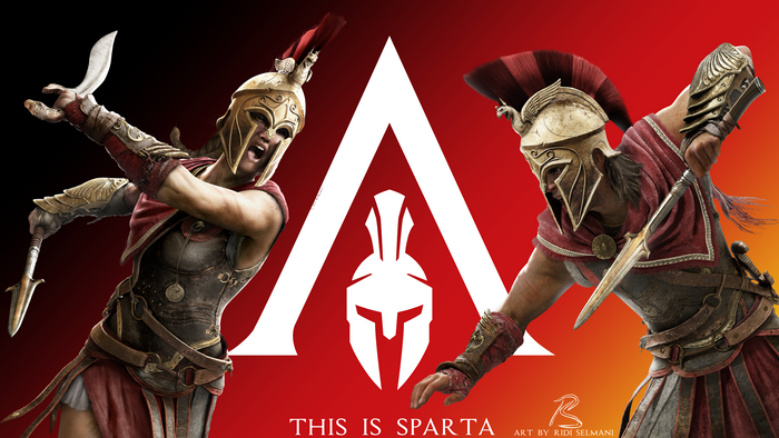 Two Spartans from Assassin's Creed Odyssey