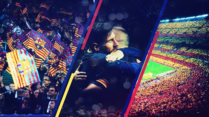FC Barcelona fans and Lionel Messi 4K