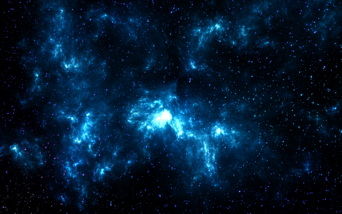 Blue Nebula and Stars in Space