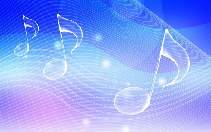 Music Notes on Blue and Purple Background