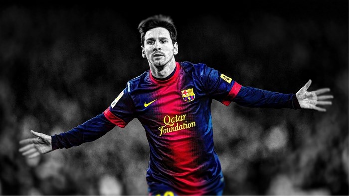 Lionel Messi in Barcelona FC kit