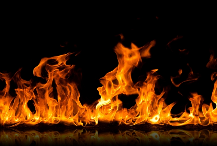 Fire on a black background