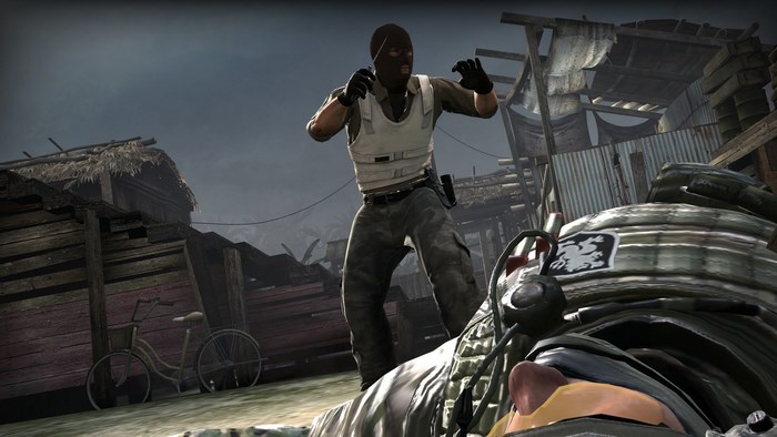 Counter-Terrorist holding knife over downed opponent