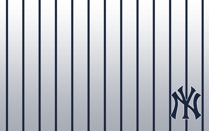 New York Yankees Logo on Pinstripe Background