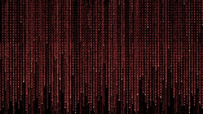 Red Matrix digital rain effect