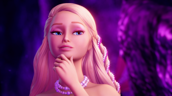Thoughtful Blonde Barbie with Pearl Accessories