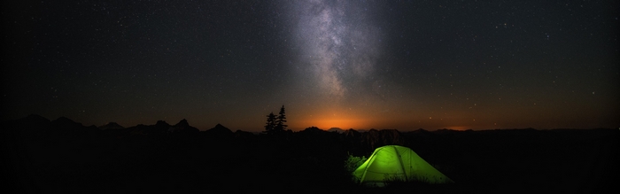 Tent under the Milky Way