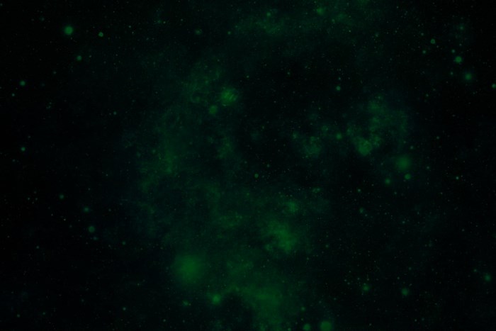 Abstract Green Nebula with Stars