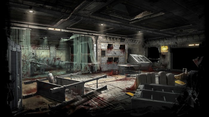 Dead Space Extraction concept art of a morgue