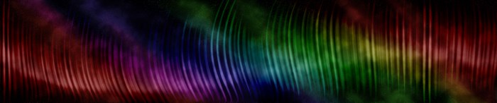 Abstract rainbow sound wave pattern