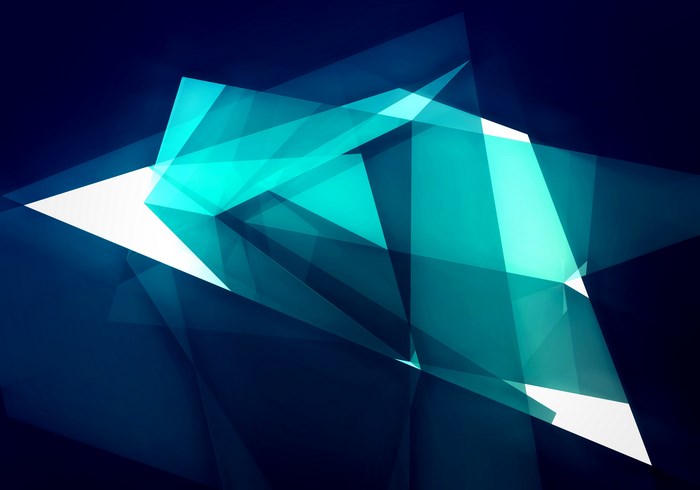Abstract geometric shapes in dark blue and turquoise