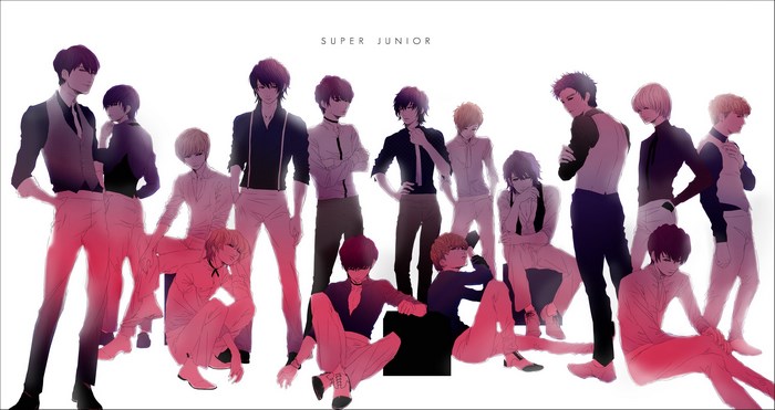 Super Junior group illustration